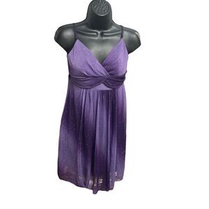 RUBY ROX Women’s Purple Sparkly Spaghetti Strap Size Small Prom Formal Dress